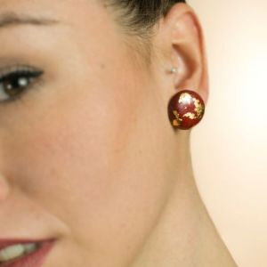  Pendiente Stud Pan de Oro WOOD EARRINGS