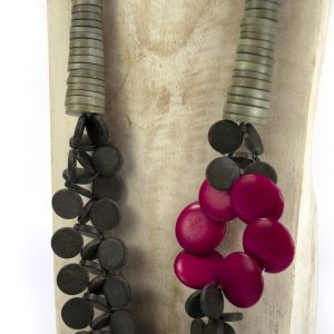  NKI3-1029-CO1 WOOD, STONE AND RESIN NECKLACES FOR WOMEN