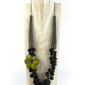  NKI3-1029-CO3 WOOD, STONE AND RESIN NECKLACES FOR WOMEN