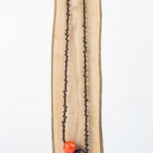  NKI8-9832 WOOD, STONE AND RESIN NECKLACES FOR WOMEN