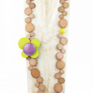  Collar pastillas y flores COLLANE DI LEGNO