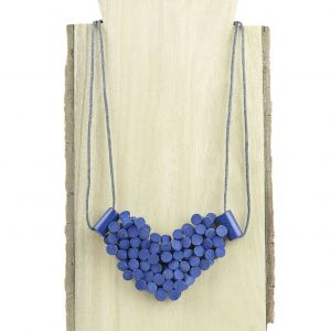  Collar con piezas cilindricas WOOD, STONE AND RESIN NECKLACES FOR WOMEN