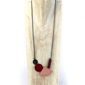  Collar MIT geometrico rosa WOOD, STONE AND RESIN NECKLACES FOR WOMEN
