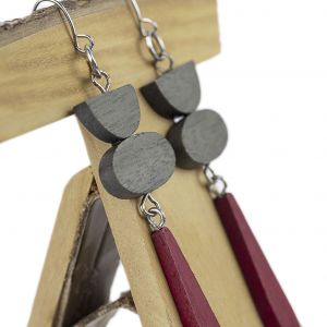  Pendiente japones WOOD EARRINGS