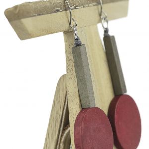  Pendientes disco WOOD EARRINGS