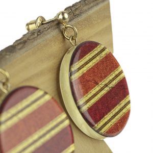  VTI1-0207-PE DECOUPAGE WOOD-RESIN EARRINGS