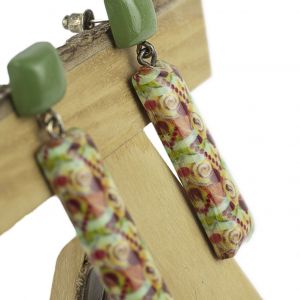  VTV6-1103-PE DECOUPAGE WOOD-RESIN EARRINGS