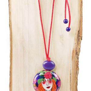  VTW0-1916-CO DECOUPAGE WOOD-RESIN NECKLACES