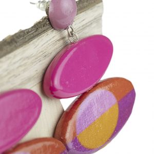  Pendiente ovalos DECOUPAGE WOOD-RESIN EARRINGS